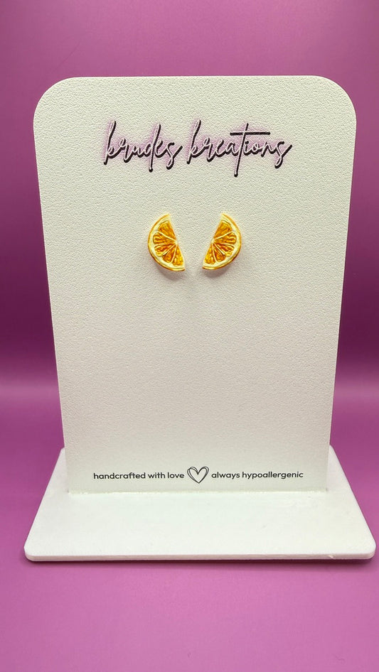 Realistic UV Printed Orange Slice Earrings