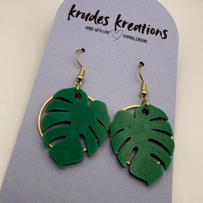 Monstera Leaf Earrings