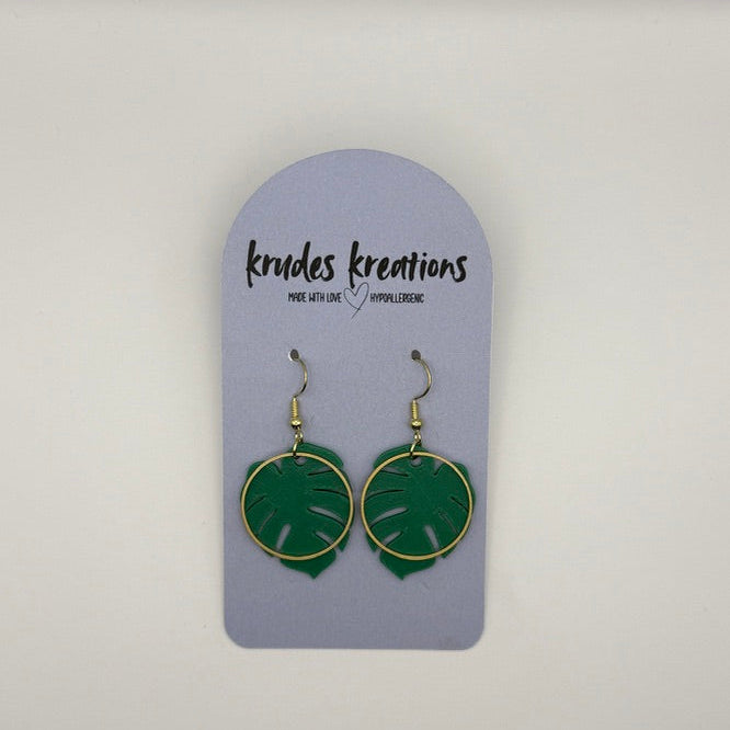 Monstera Leaf Earrings