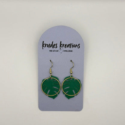 Monstera Leaf Earrings