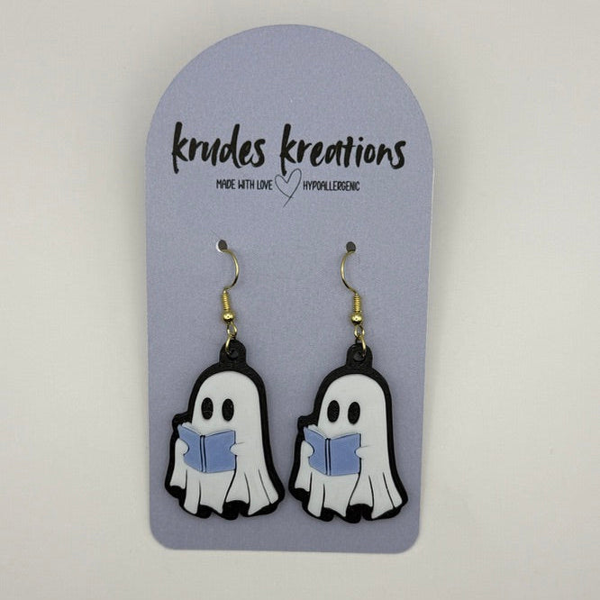 📚👻 Bookish Ghost Earrings