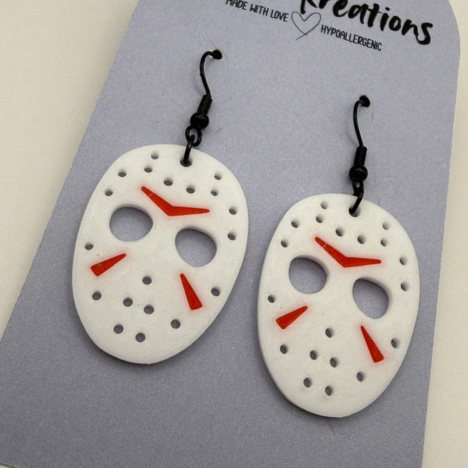 Jason-Inspired Mask Earrings