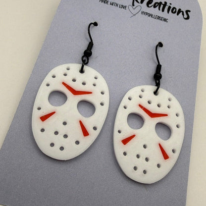 Jason-Inspired Mask Earrings