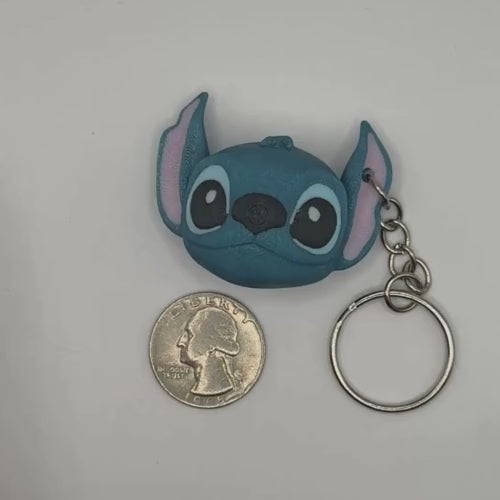 Stitch-Inspired Clicky Keychain – Cute 3D Printed Fidget Clip